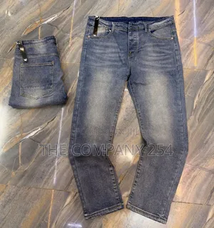 Casual Plain Men Straight Washed Men Denim Jeans Trouser