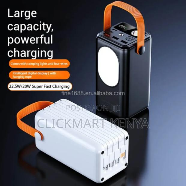 50000 Mah Fast Charging Powerbank With Inbuilt Cables Flashlight - thumbnail 2