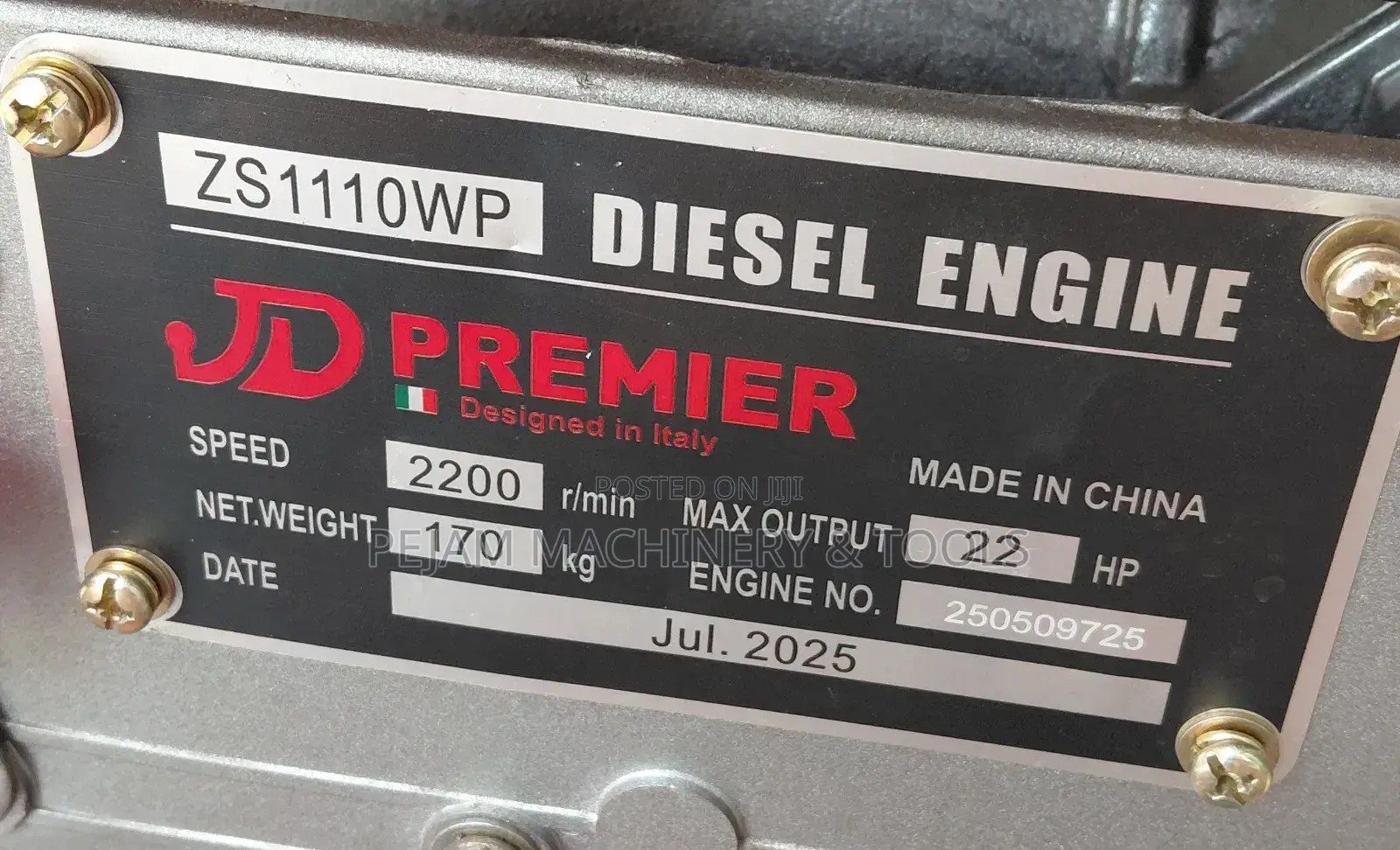 Jd1110wp Premier Diesel Engine 22hp Water-Cooled