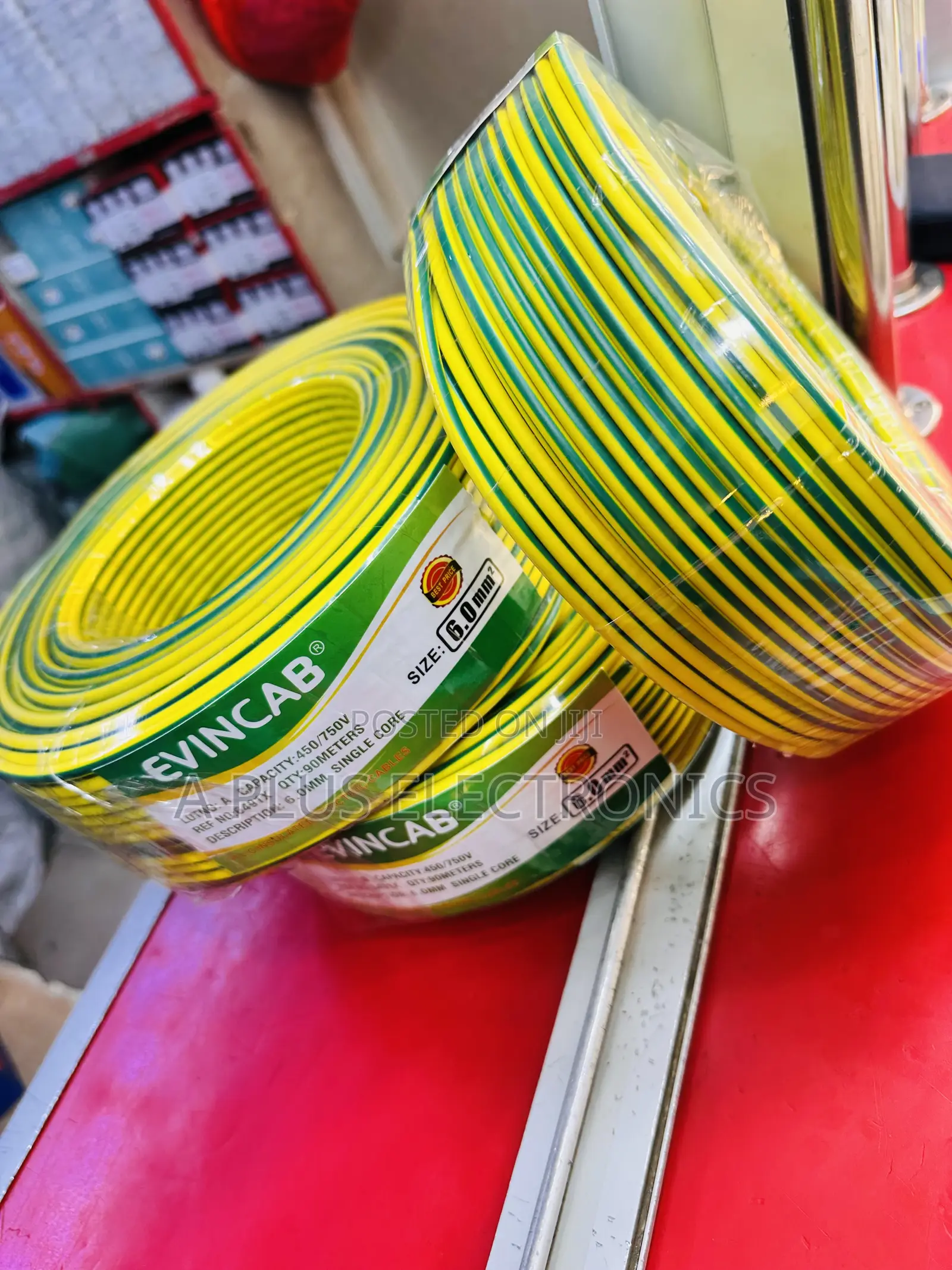 Evincab 6.0mm Single Core Wiring Cable 90m Wire(Yelow Green) –Original