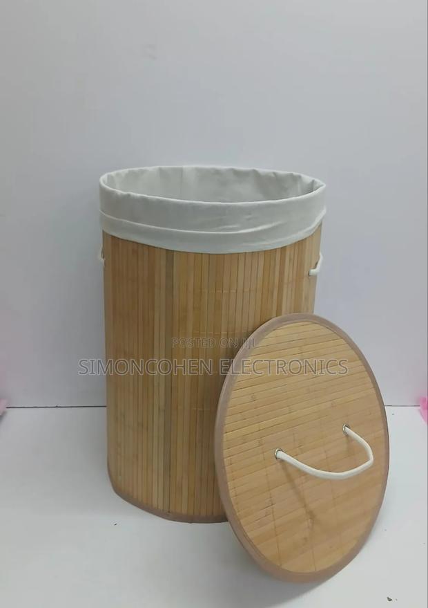 Foldable Large Capacity Wooden Laundry Basket - thumbnail 2