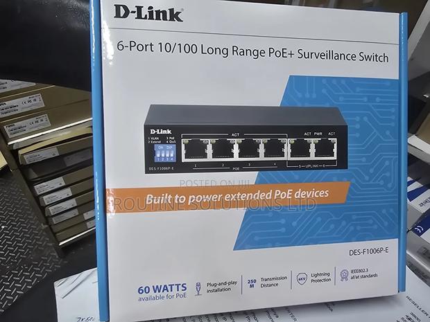 Dlink 6-Port 10/100 Long Range Poe + Surveillance Switch - main view