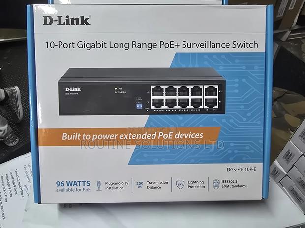 Dlink 10-Port Gigabit Long Range Poe + Surveillance Switch - main view