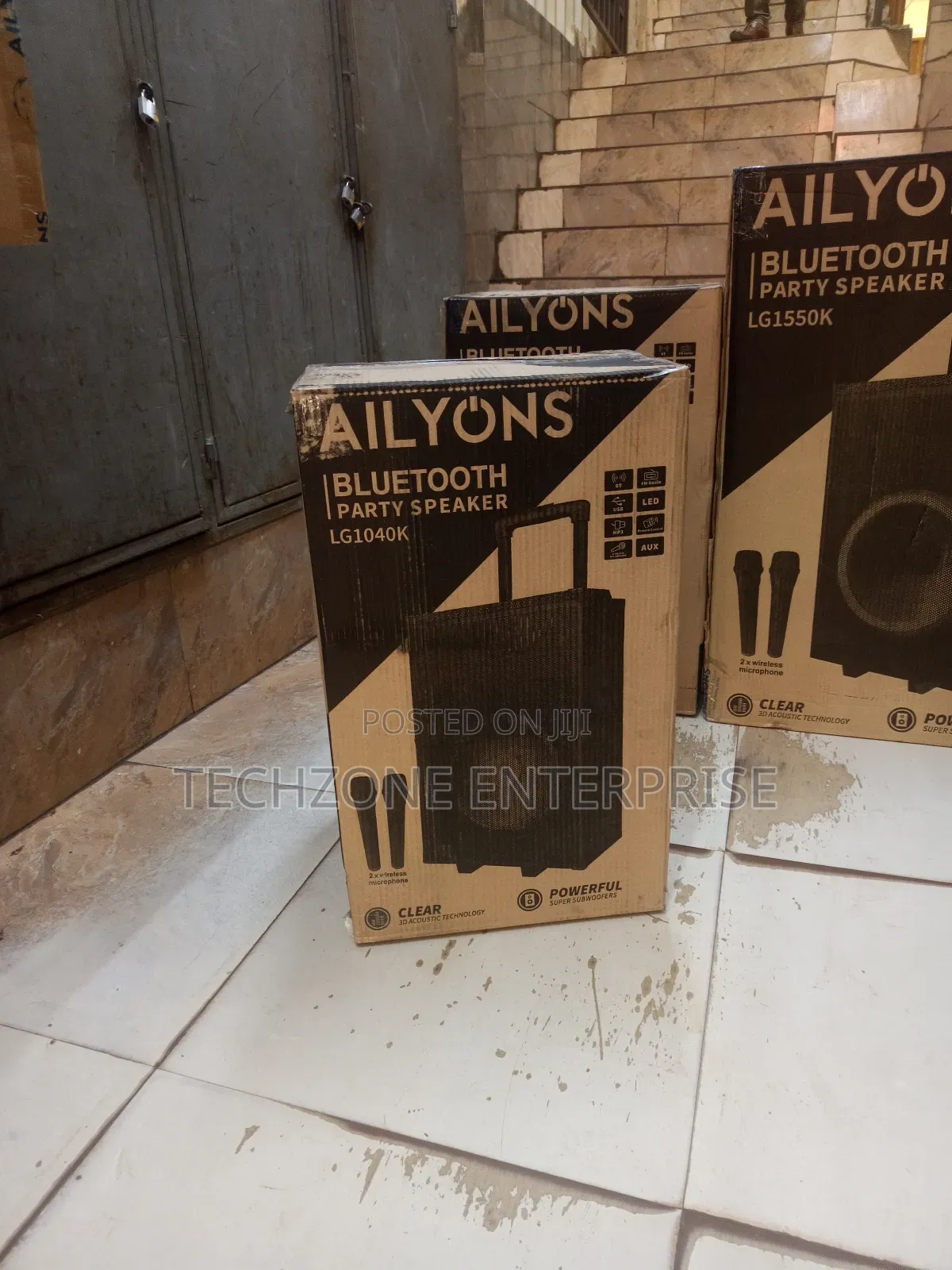 Ailyons Party Portable Speaker 10” With 2 Wireless Microphone 