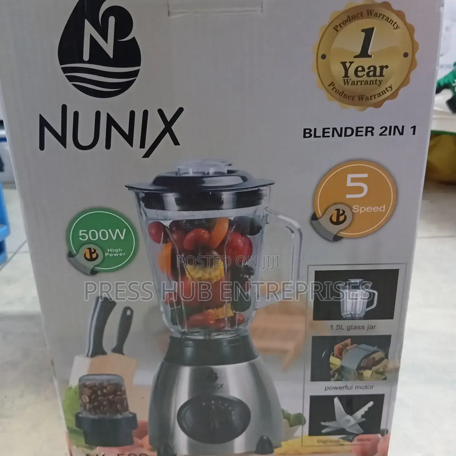 Nunix Ak-500 Powerful 2 in 1 Blender.