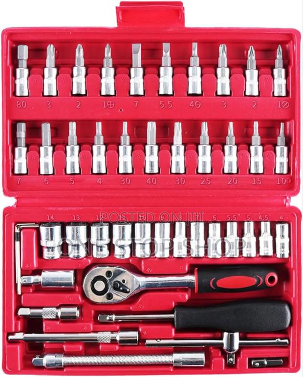 46pcs Chrome Vanadium Spanner Socket Wrench for Car,Home,Bikes - main view