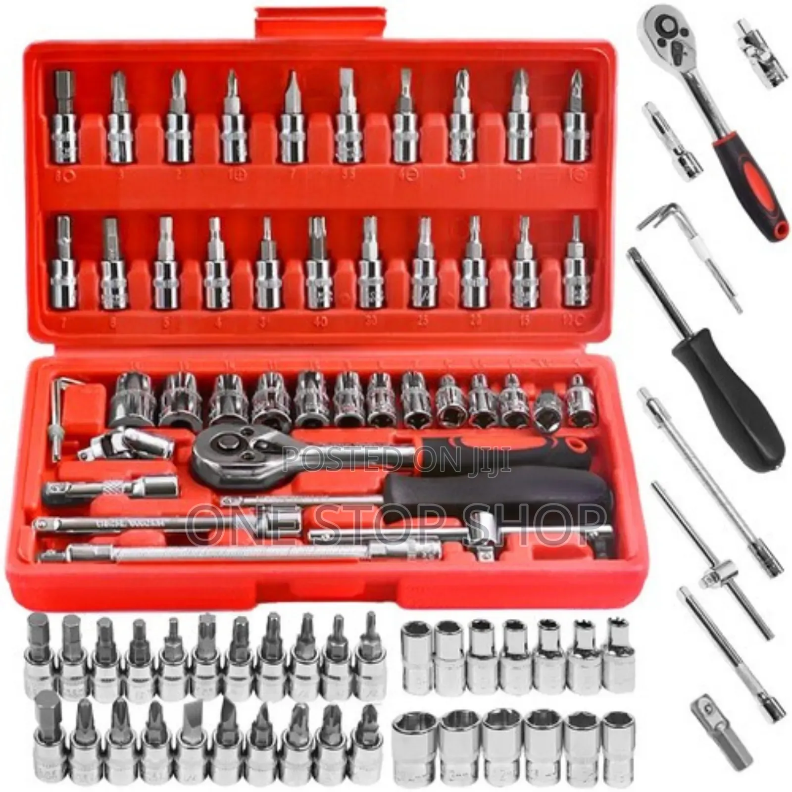 46pc Socket Set 1/4 Drive Tool Kit