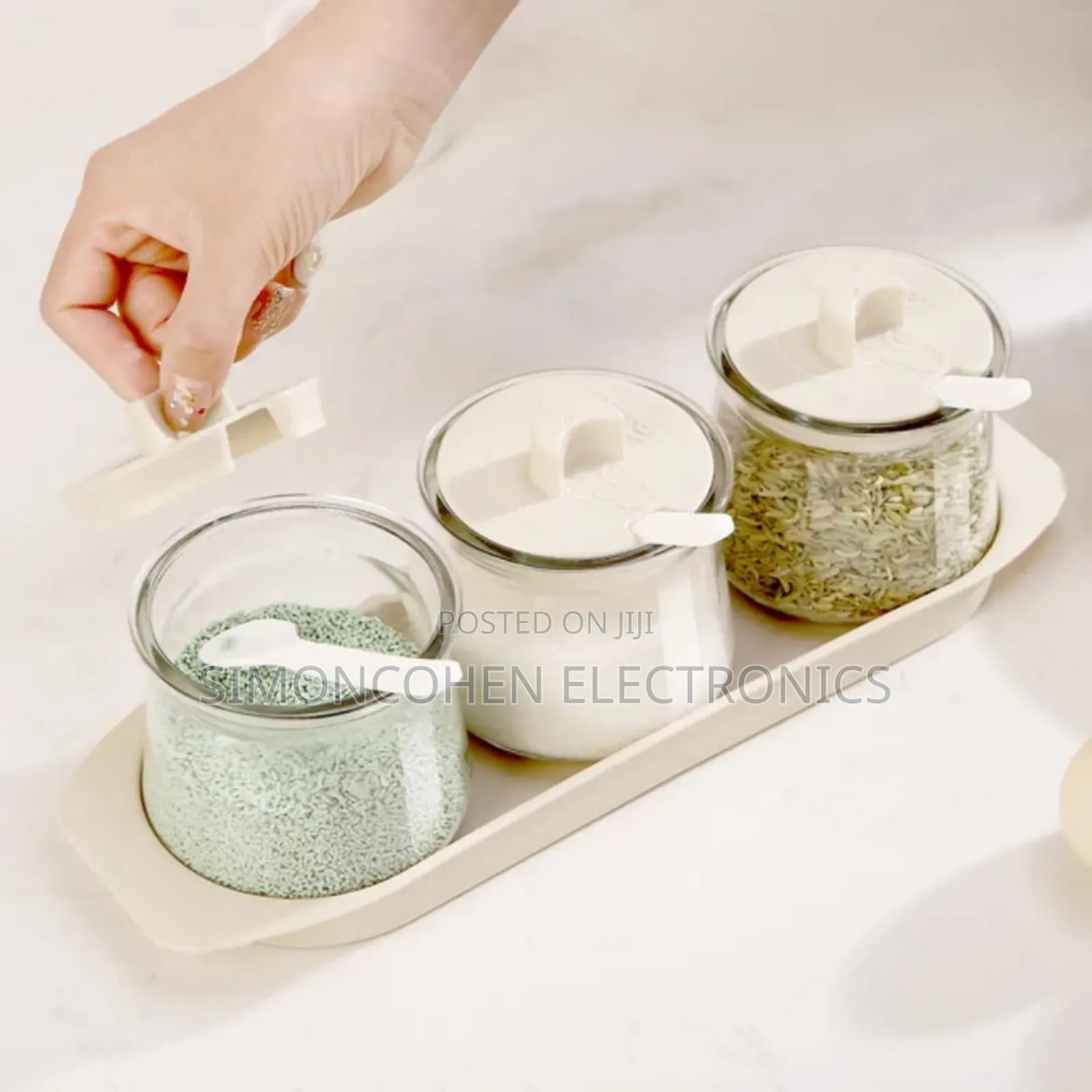 3pcs Glass Canister Seasoning Set