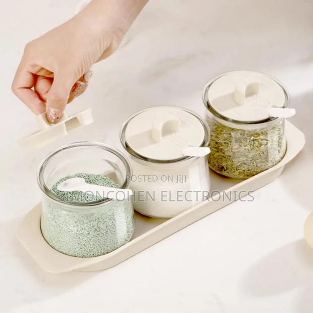 3pcs Glass Canister Seasoning Set