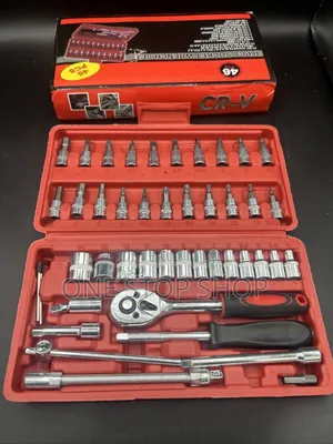 46pc Ratchet Wrench Socket Set 1/4 Inch Drive Socket