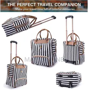 20-Inch Leather Rolling Luggage Suitcase Travel Bag With Trolley Wheel