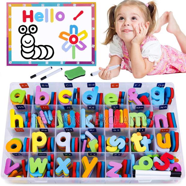 208 Magnetic Letters Set, Double-Sided Magnetic Board-Abc