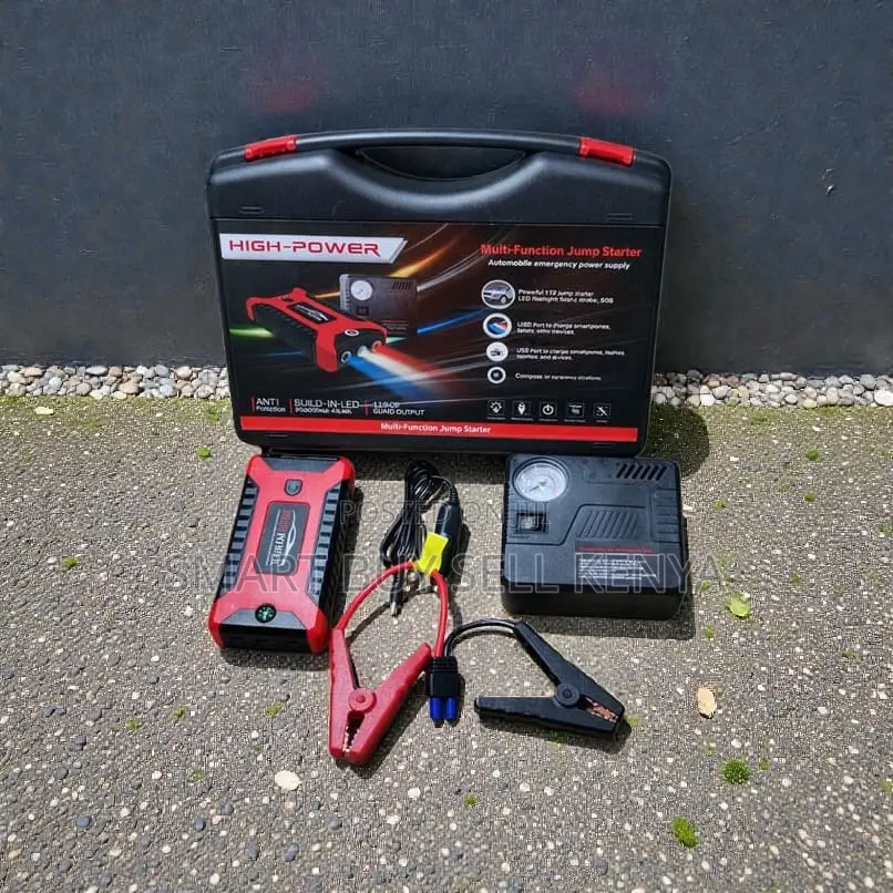 12v 99800mah Car Jump Starter With Air Compressor Pump Durable