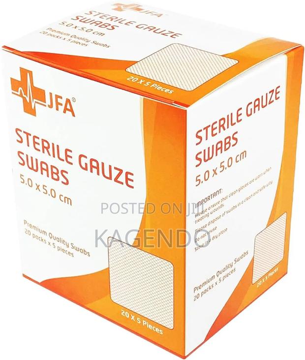 Cotton Gauze Swab 5×5cm Sterile (Pack of 100)