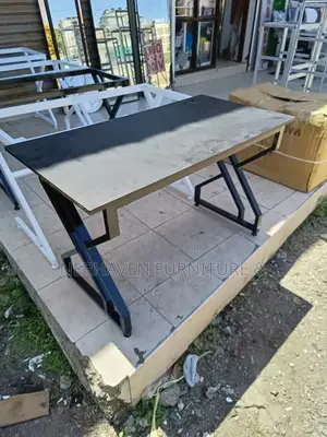 Black Heavy-Duty Metal Frame Office Study Desk