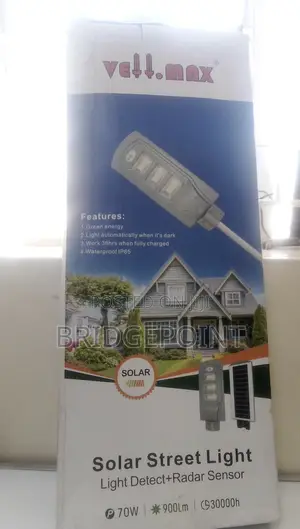 70w Solar Power Street Security Light With Sensor