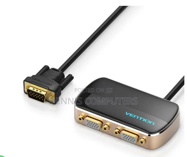 Vention 1 in 2 Out Vga Splitter Black Aluminium Alloy Type
