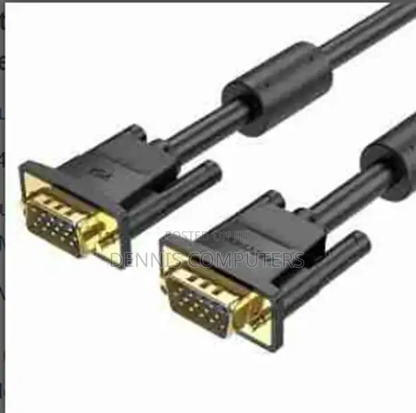 Vga(3+6) Male to Male Cable With Ferrite Cores 5m Black