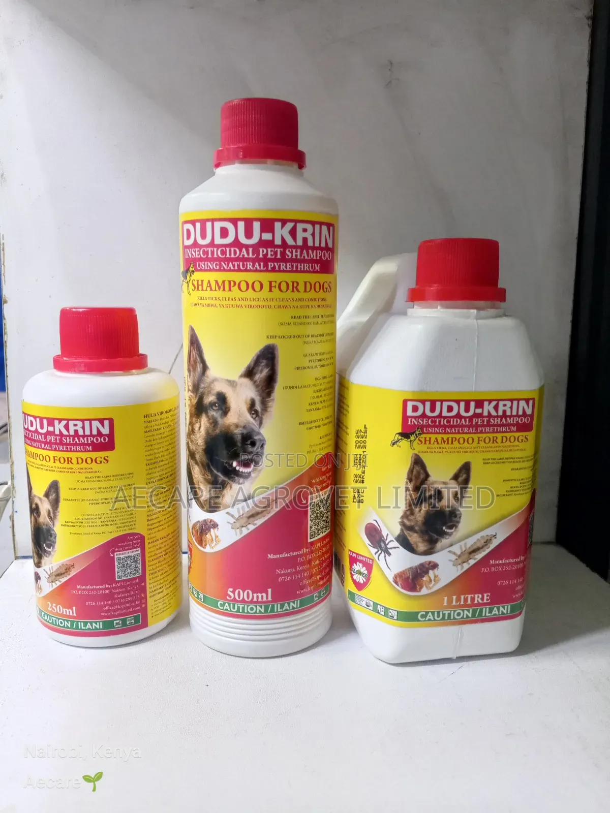 Dudu-Krin Insecticidal Pet Shampoo Natural Pyrethrum 250ml, 500ml, 1l