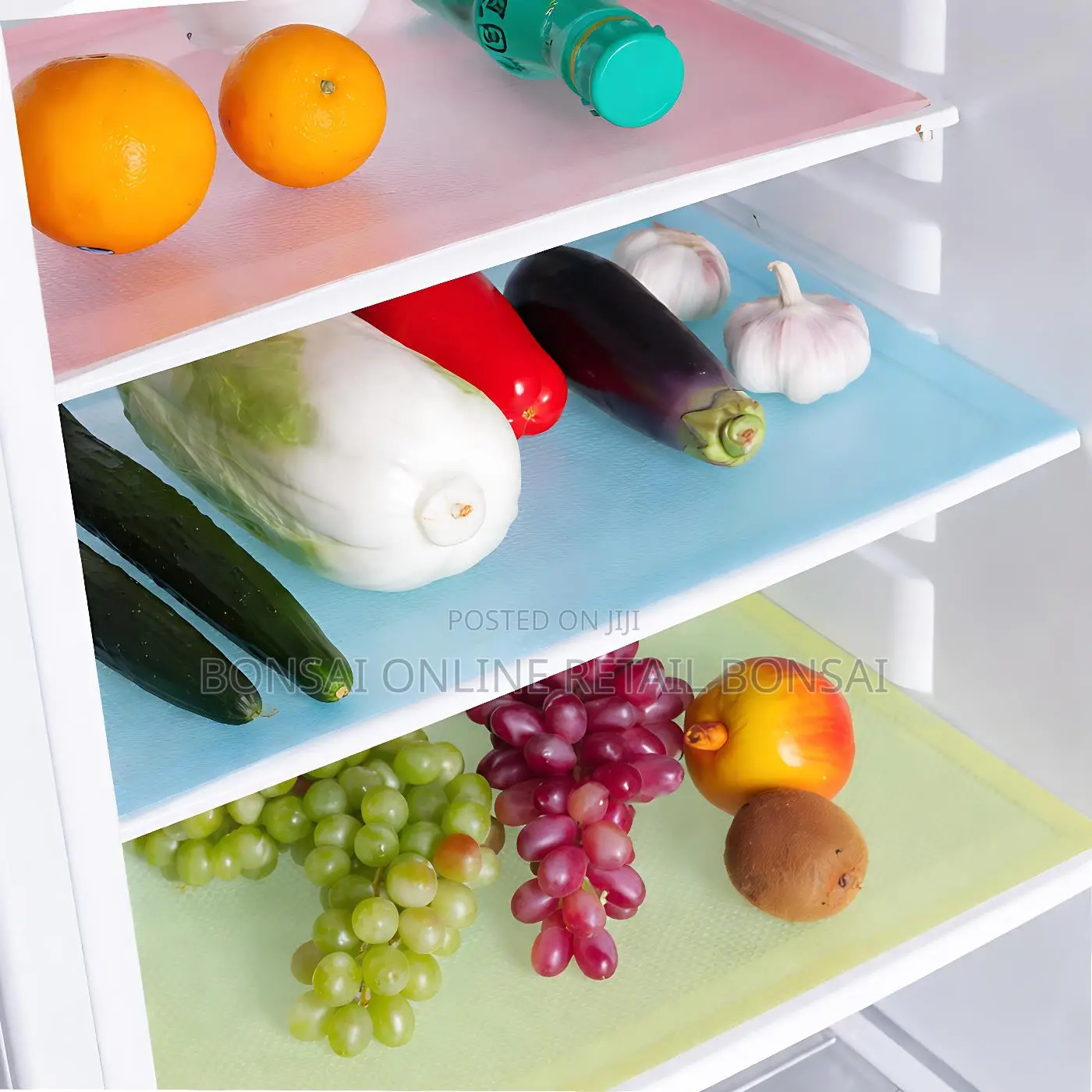 8 Pieces Fridge Waterproof Antibacterial Shelf Liner Mats