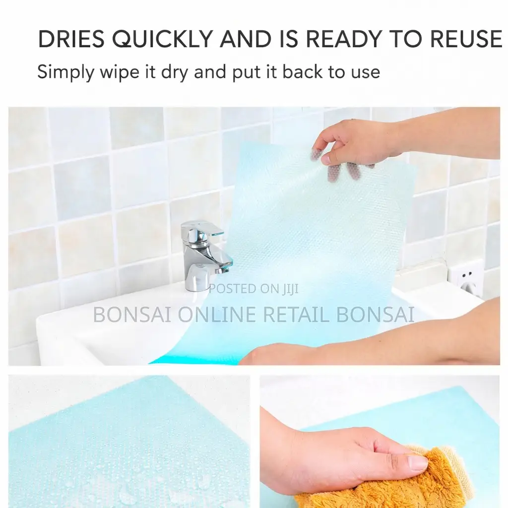 8 Pieces Fridge Waterproof Antibacterial Shelf Liner Mats