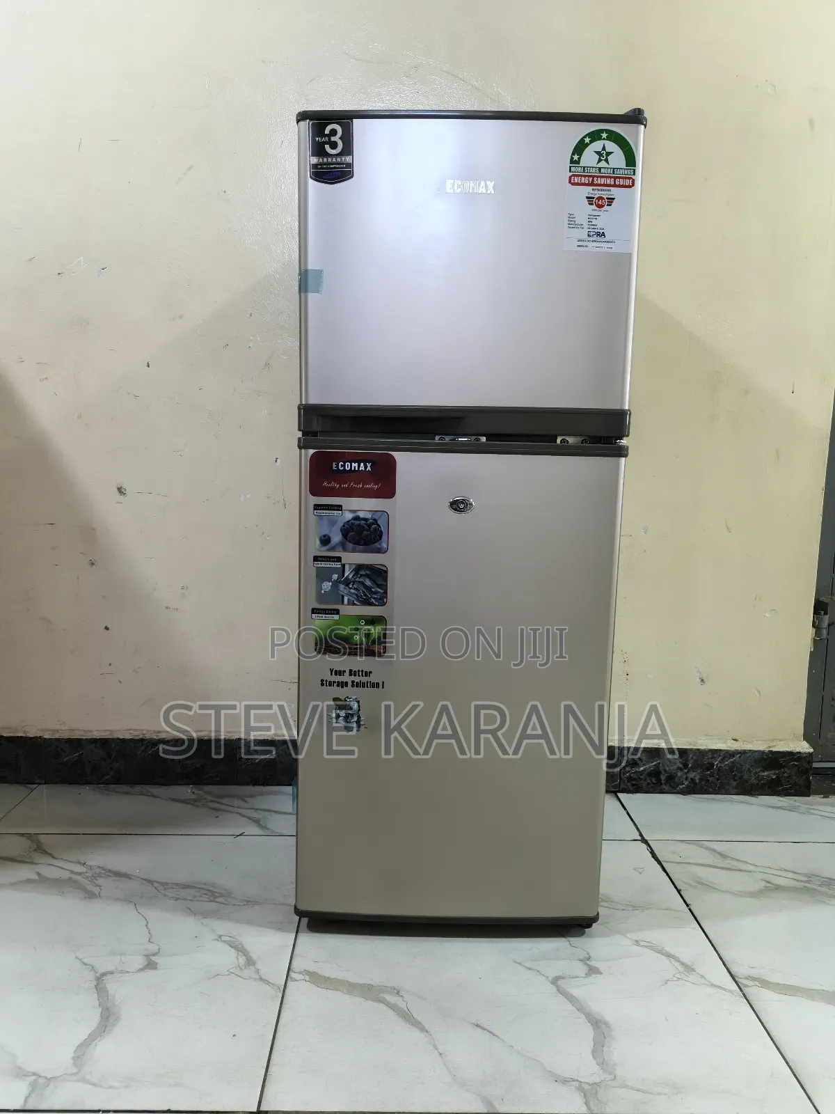Ecomax 118l Double Door Fridge 3 Stars