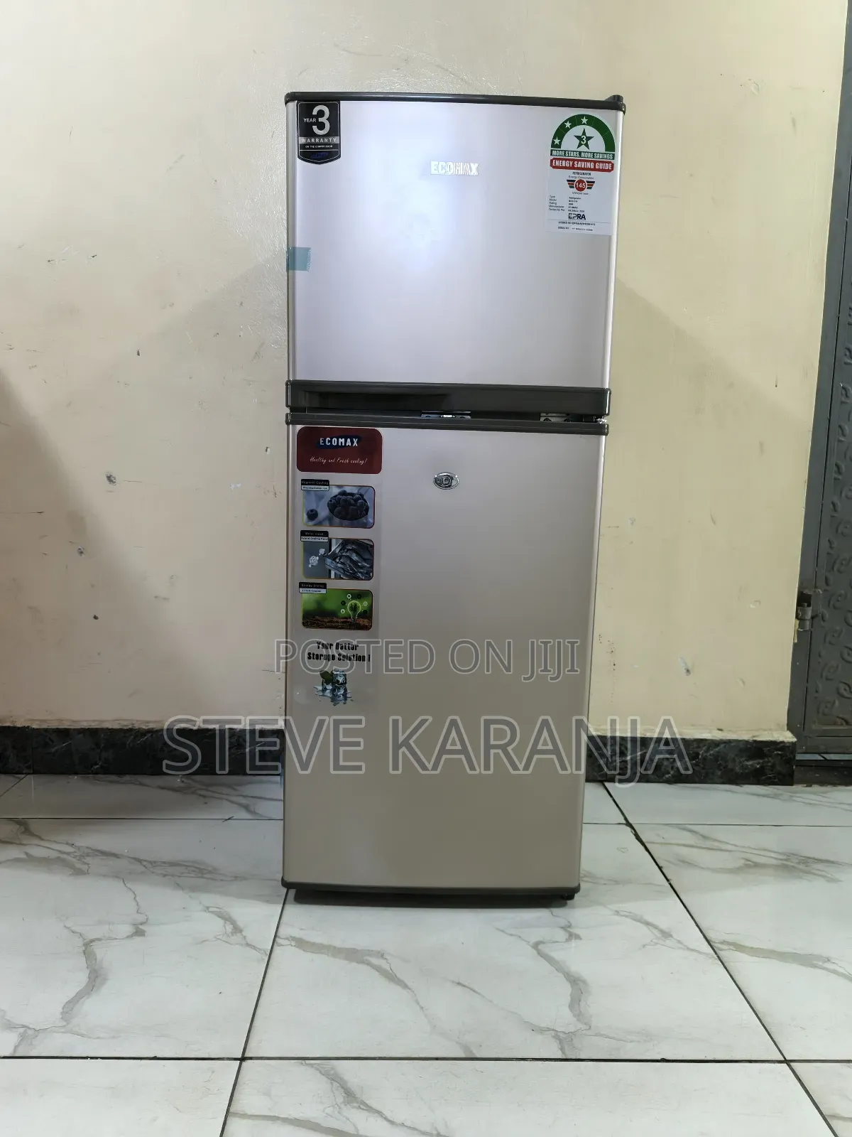 Fridge Double Door, Top Mount Big Freezer, 118l