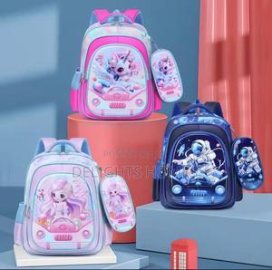 High-Capacity 3d Cartoon Two-Piece School Backpack Set -Care - thumbnail 2