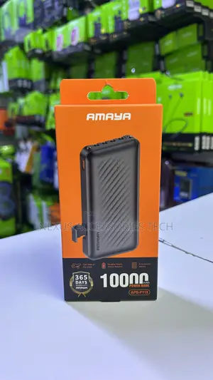Amaya Apb‐P119 10000mah Power Bank – Built‐In Usb C + Lightning