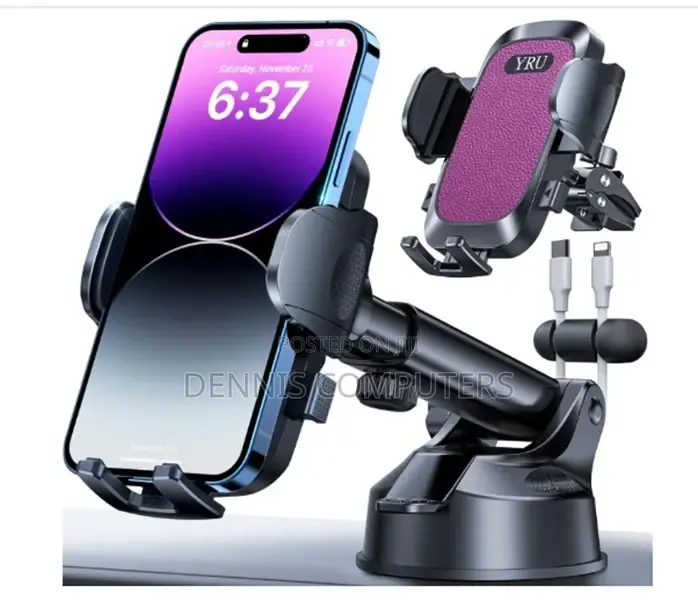 Vention One Touch Clamping Car Phone Mount With Suction Cup+Y-Shaped