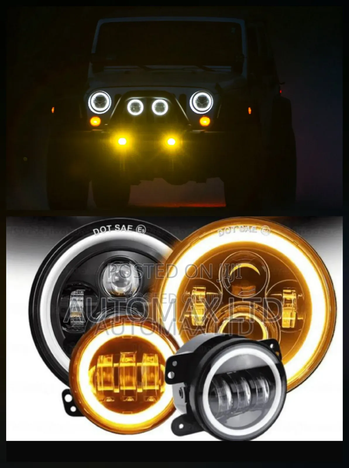 Jeep Wrangler, Front Headlights+Fog Lights (Led) Combo