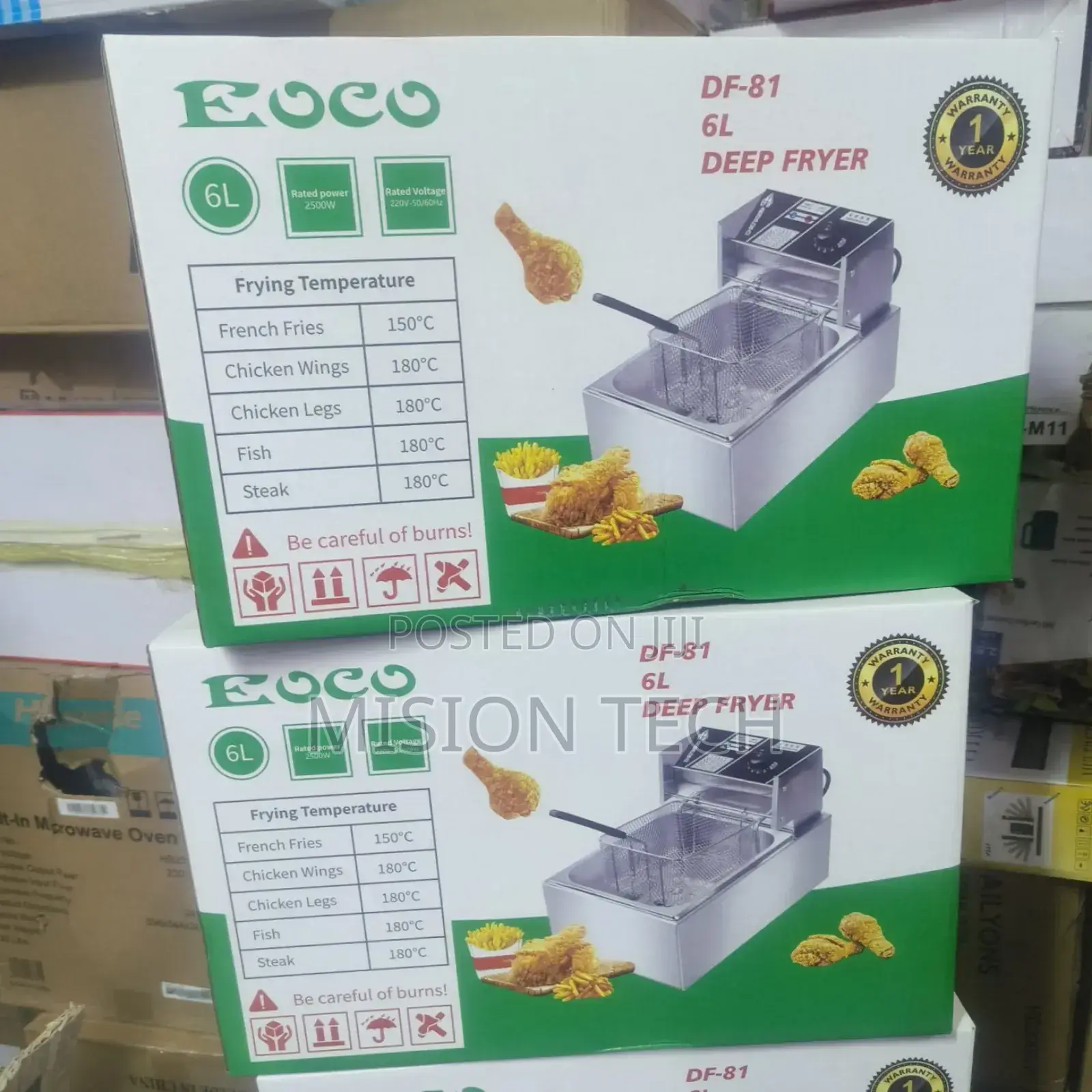 Single Deep Fryers Capacity 6 Litres
 