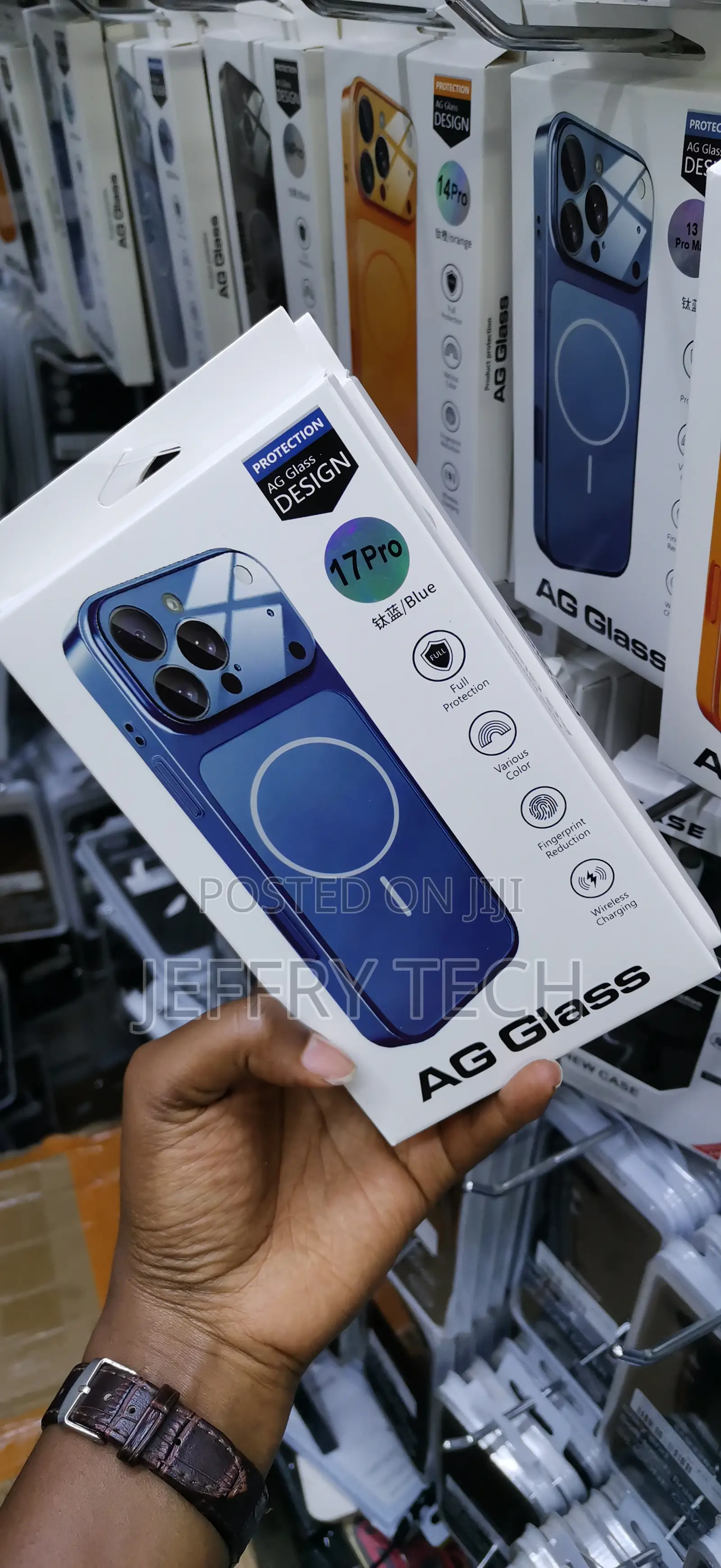 Ruped Ag Glass Converter Back Cover Ompatible With iPhone 17 Pro-Blue