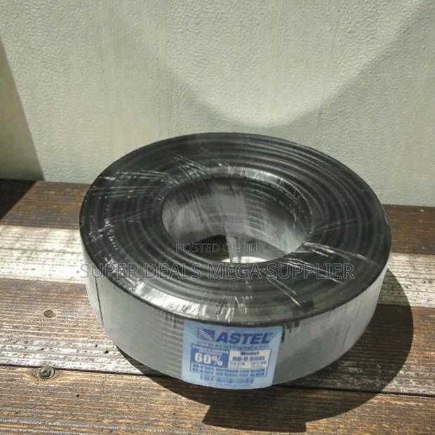 Video Signal Transmission Astel 100m Rg6 Coaxial Cable Black