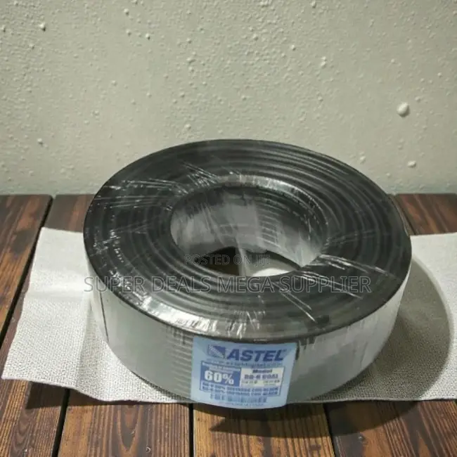 Quality Ensured Astel 100m Rg6 Coaxial Cable Black Reliable