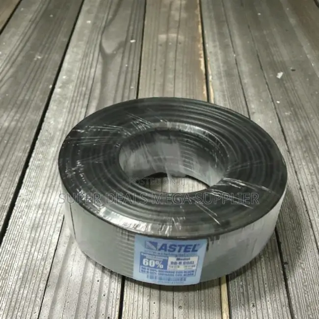 High Quality Astel 100m Rg6 Coaxial Cable Black Heavy Duty
