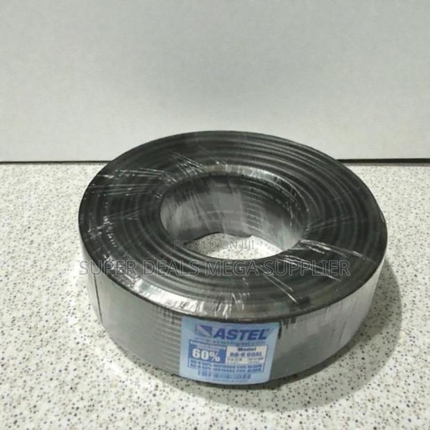 Compact Design Astel 100m Rg6 Coaxial Cable Black Easy Install