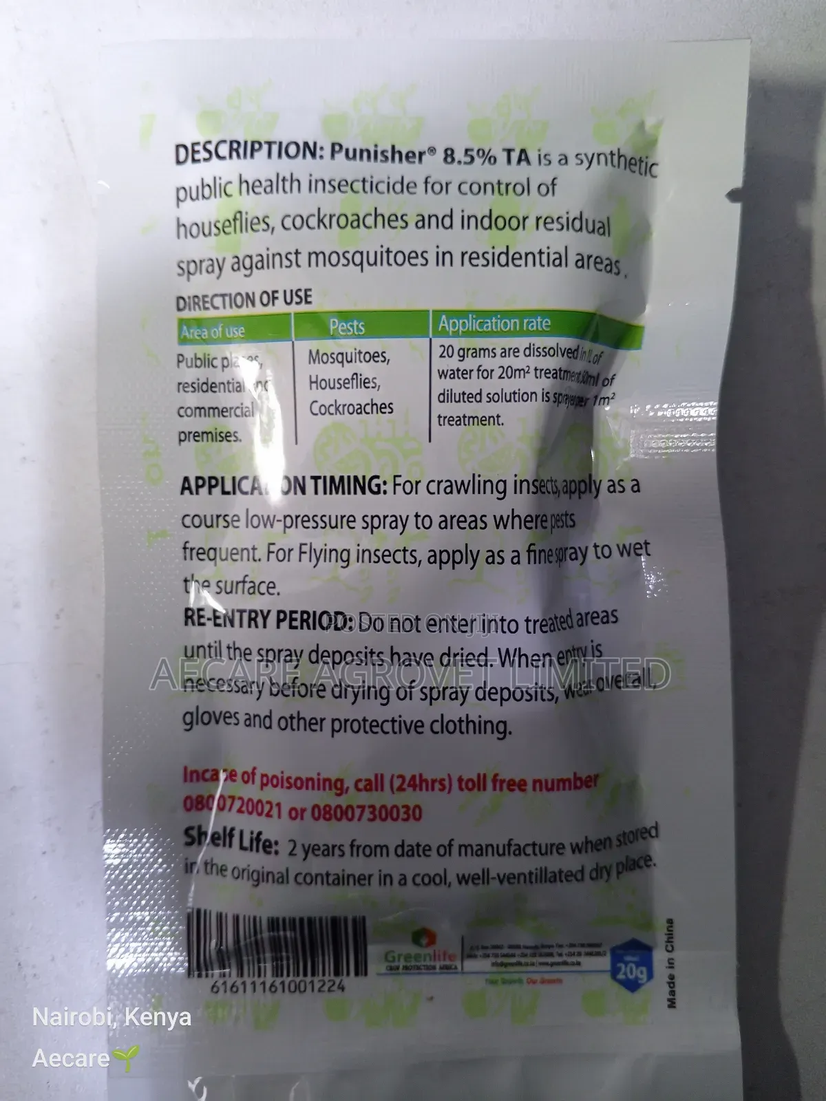 Purnisher 85ta Insecticide 20grams × 25 Satchets