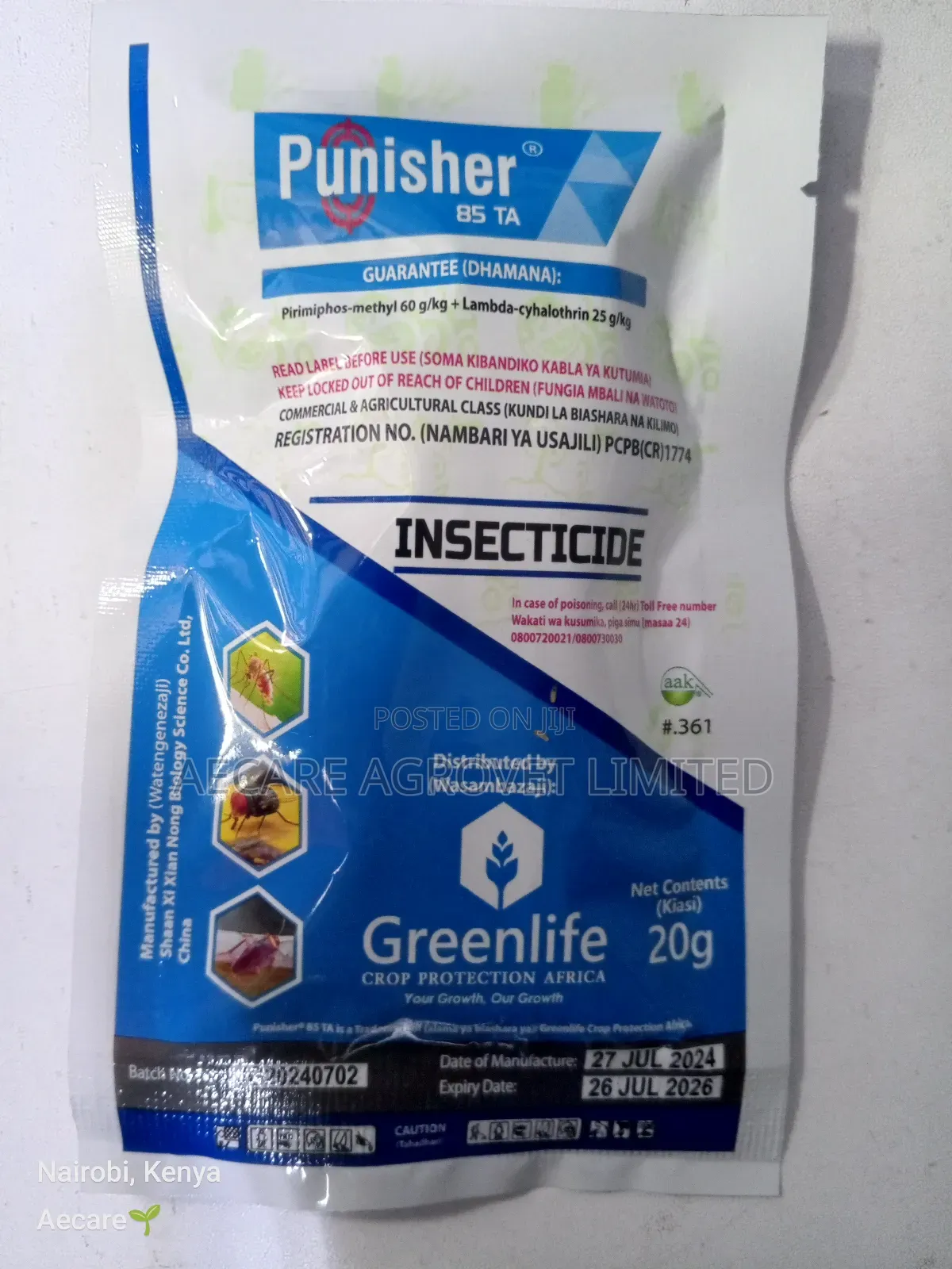 Purnisher 85ta Insecticide 20grams × 25 Satchets