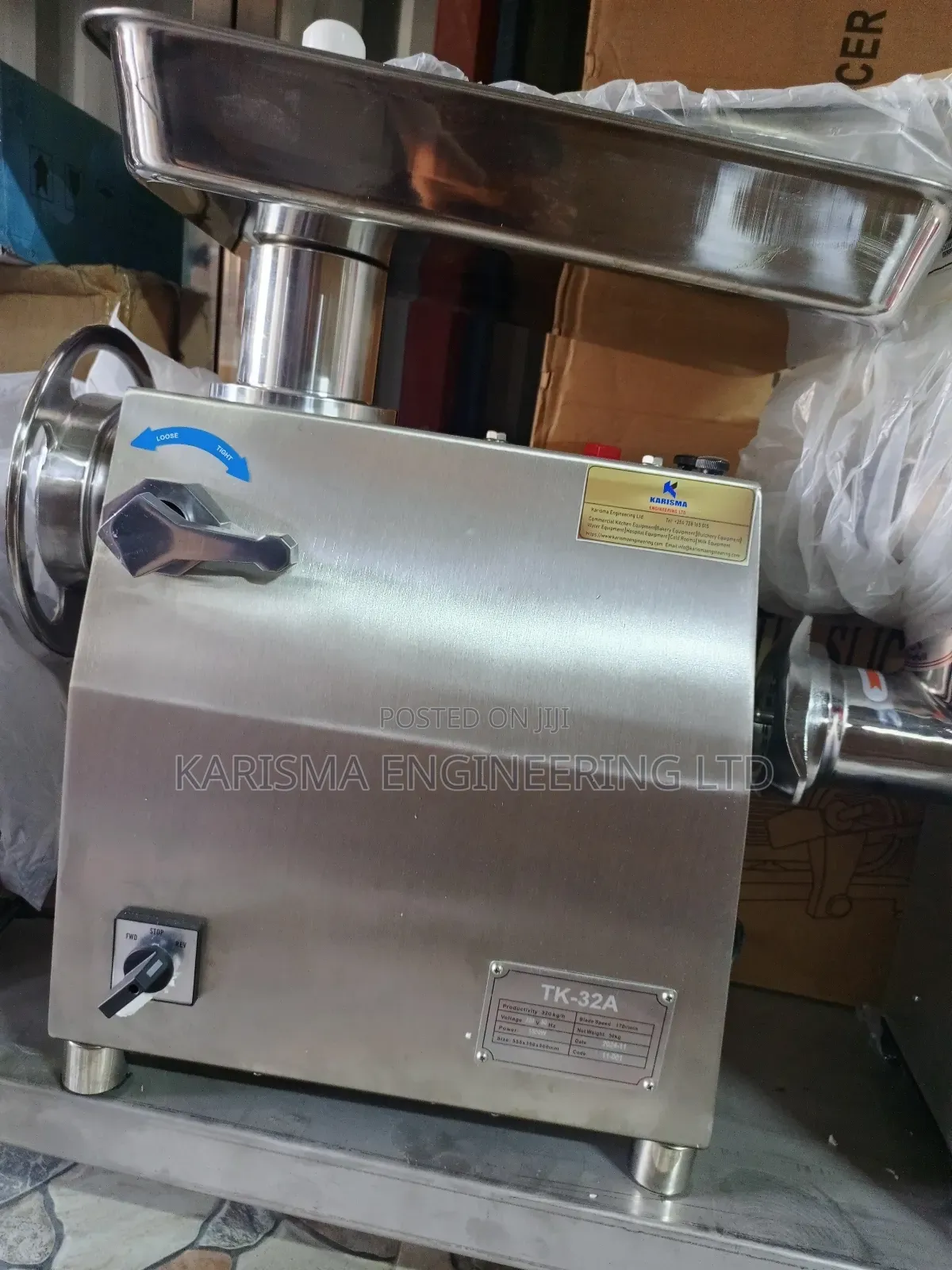 Mincer Constructed From Stainless Steel for Hygiene and Durability.