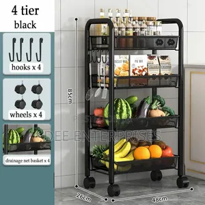 4 Layer Multifunctional Mesh Design Storage Trolley