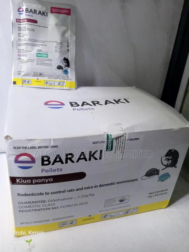 Baraki Pellets Rat, Mice Bait Rodenticide 10grams × 50 Pieces