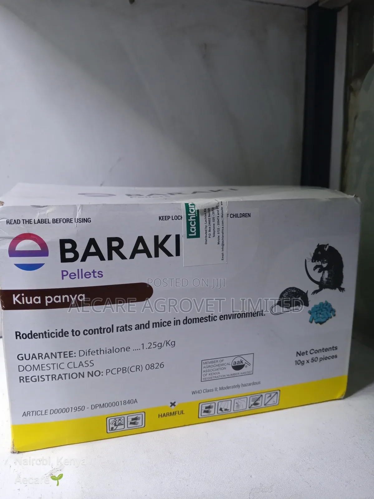 Baraki Pellets Rat, Mice Bait Rodenticide 10grams × 50 Pieces