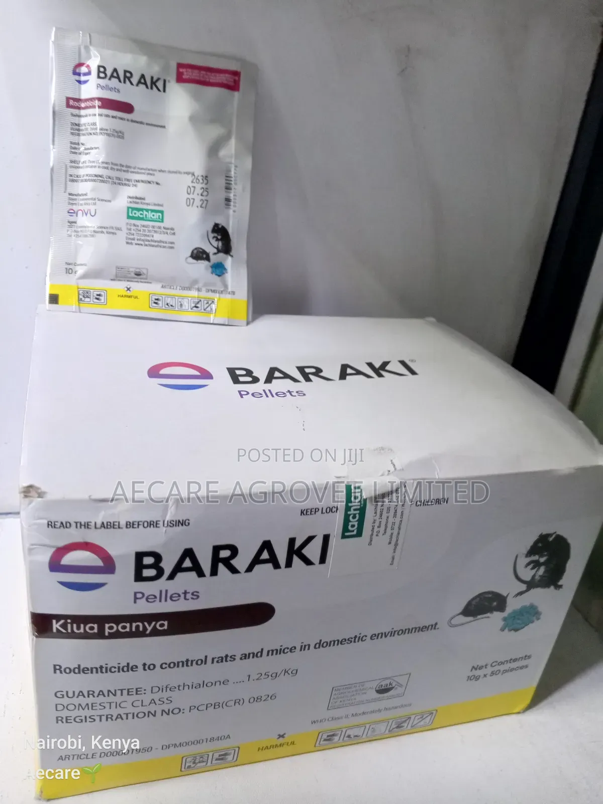 Baraki Pellets Rat, Mice Bait Rodenticide 10grams × 50 Pieces