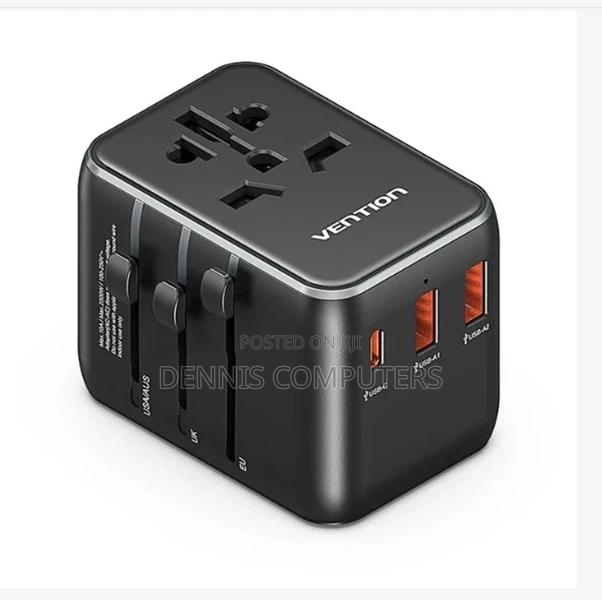 Vention 3-port Usb (C + A + A) Universal Travel Adapter (20w/18w/18w)