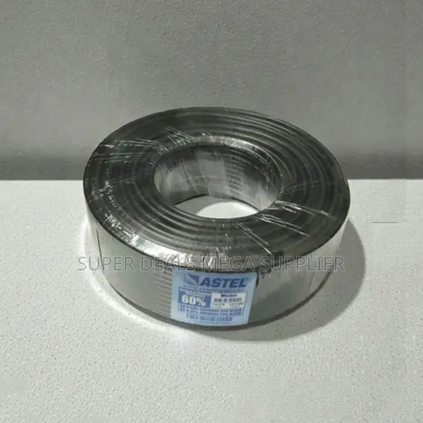 High Quality Body Construction Astel 100m Rg6 Cable Black
