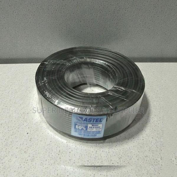 Heavy Duty Astel 100m Rg6 Coaxial Cable Black Long Life