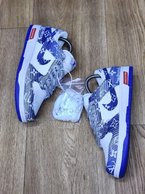 Louis Vuitton X Nike Sb Dunk Low Sneakers In A White And Blue