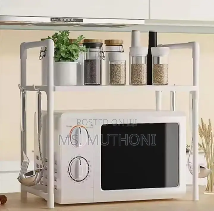 *2-Tier Adjustable Counter Top Microwave Oven Rack.