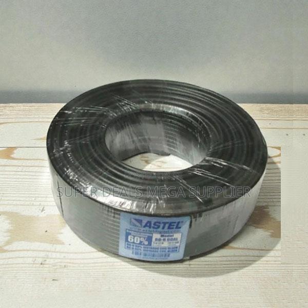 Stable Performance Astel 100m Rg6 Coaxial Cable Black Durable
